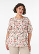 Blus i viskos med smock och peplumeffekt, Vanilla, Model image number 0