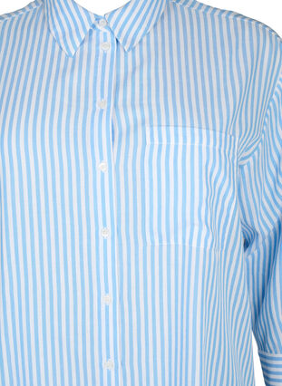 Lång randig skjorta med trekvartsärmar, Marina W. Stripe, Packshot image number 2