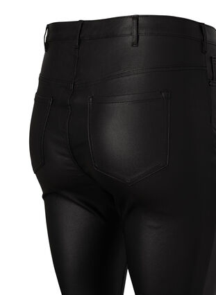 Coated Amy-jeans med dragkedjedetalj, Black, Packshot image number 2