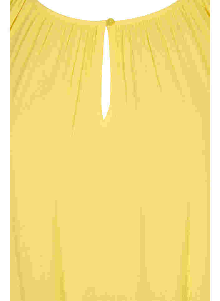 Viskostunika med 3/4 ärmar, Primrose Yellow, Packshot image number 2