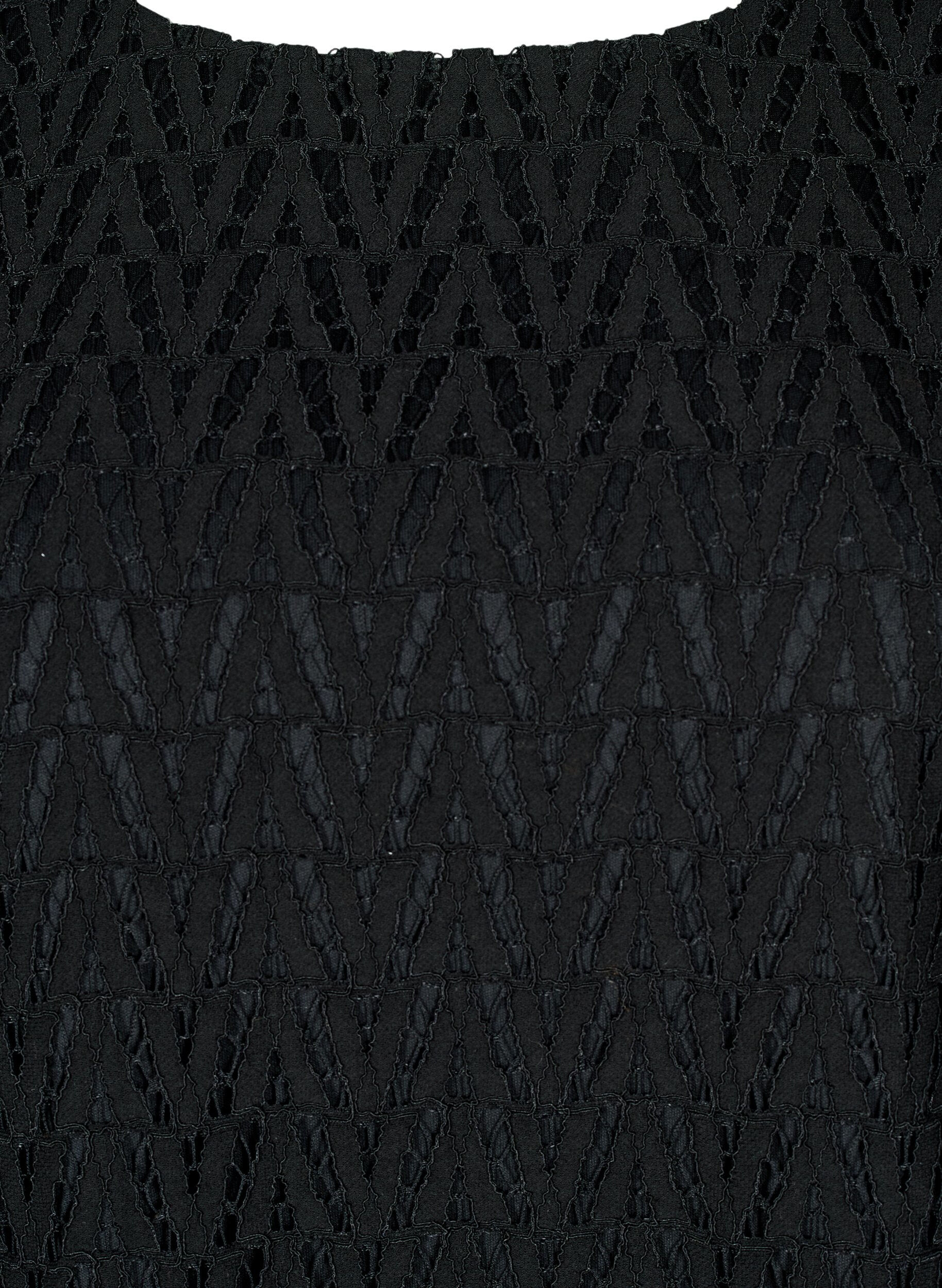 Zizzi Spetsblus med volang&auml;rmar, Black, Packshot image number 2