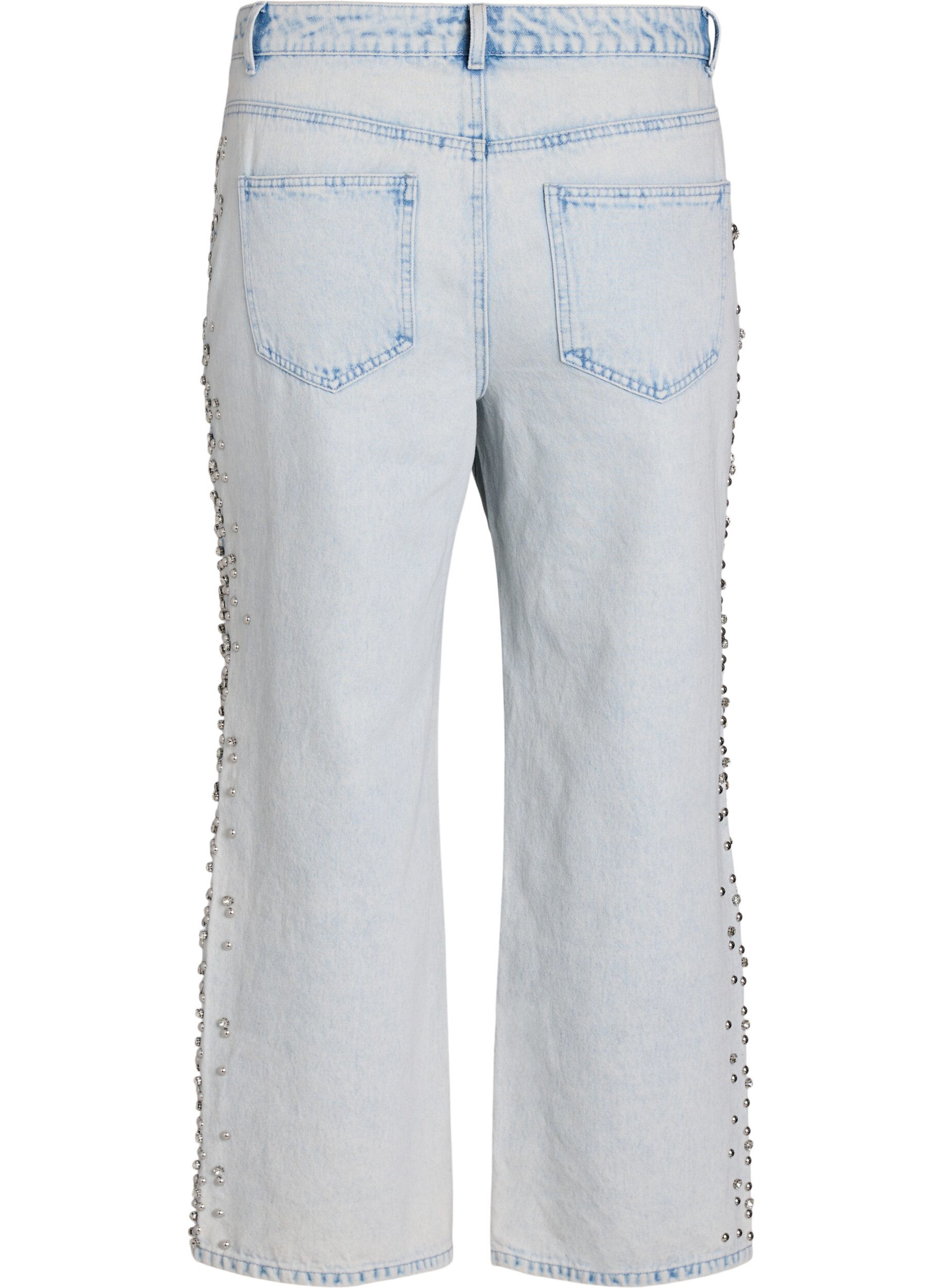 Zizzi Kiana jeans med dekorativa detaljer l&auml;ngs sidorna, Bl&aring;, Packshot image number 1