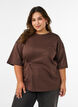 T-shirt med draperad detalj, Brun, Model image number 0