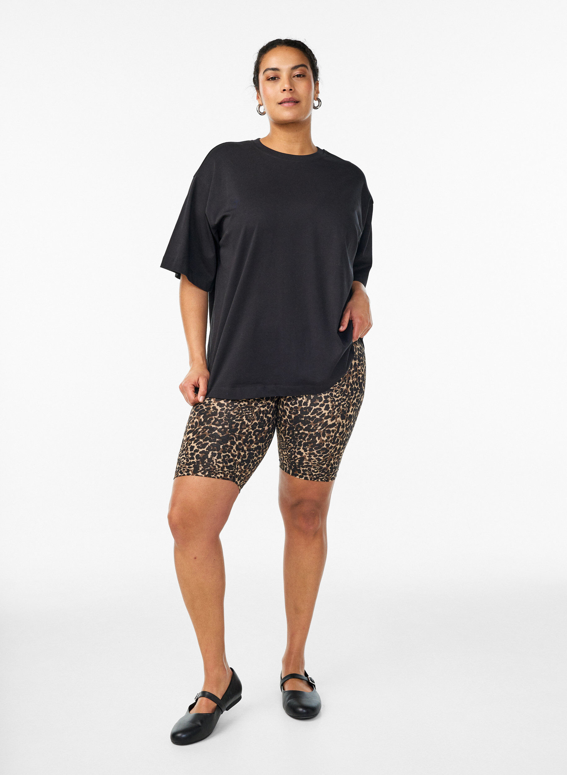 Zizzi2-pack cykelbyxor, Brun, Model image number 1