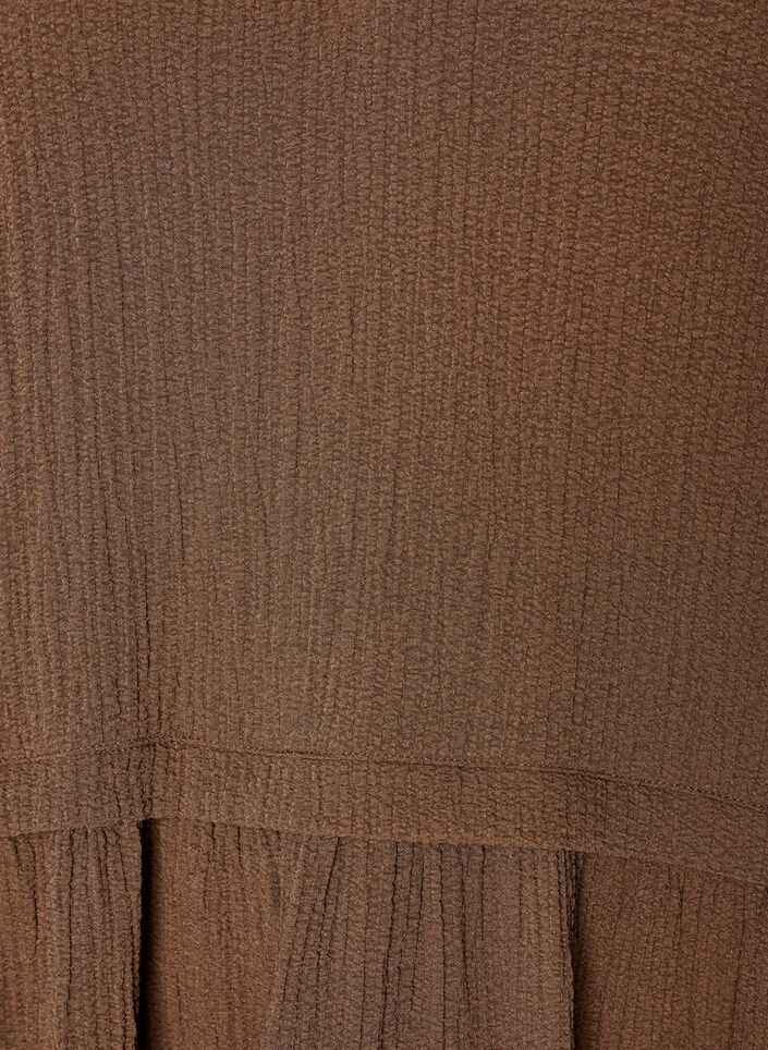 Tunika med krinklad textur och halvl&aring;nga &auml;rmar, Brun, Packshot image number 2