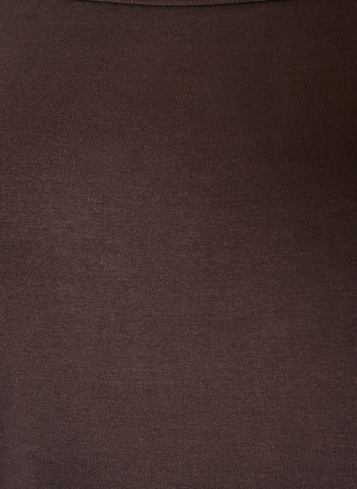 Bas-T-shirt med b&aring;tringning och 3/4-&auml;rmar, Brun, Packshot image number 2