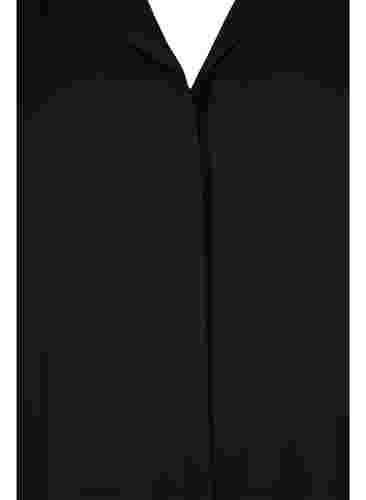 Enfärgad skjorta med V-ringning, Black, Packshot image number 2