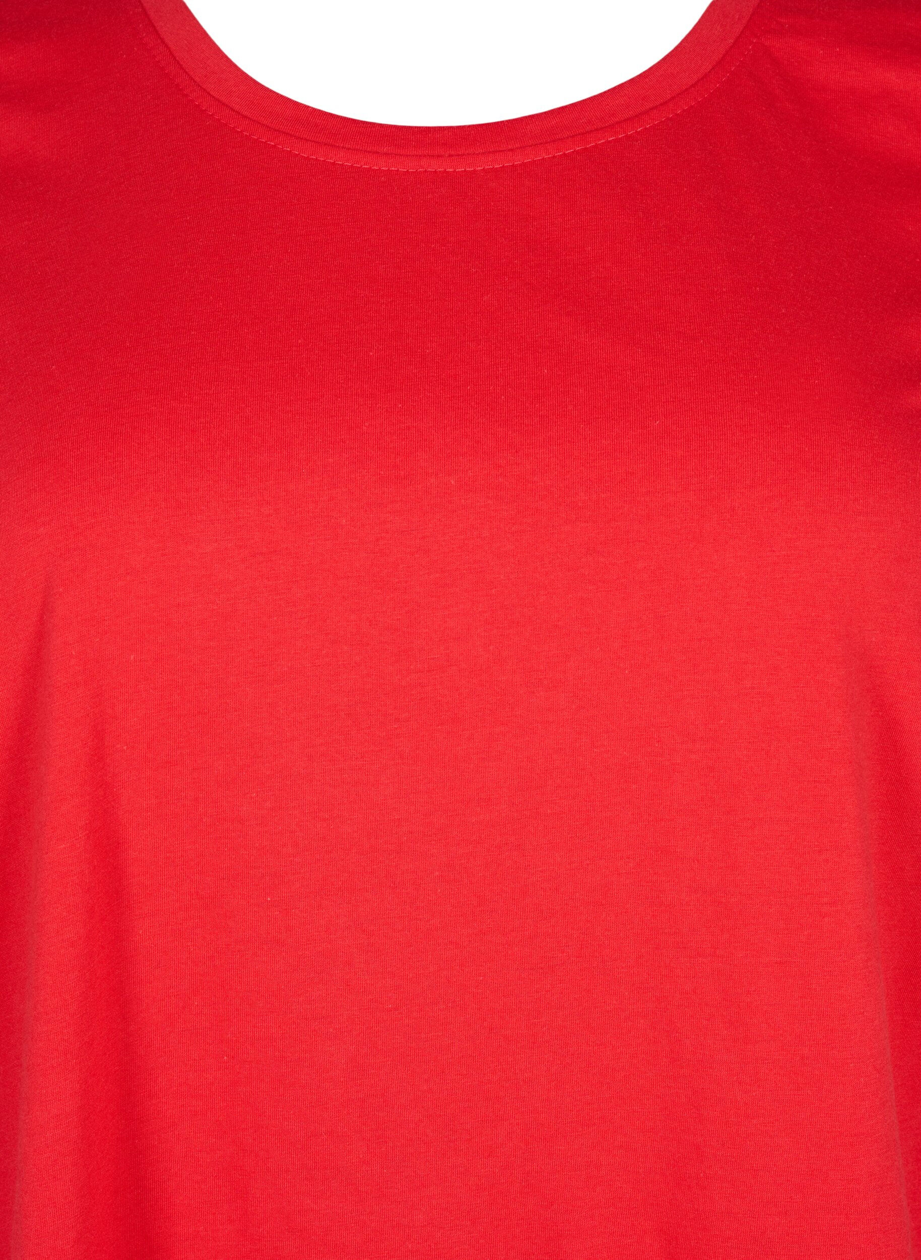 Zizzi FLASH - T-shirt med rund halsringning, High Risk Red, Packshot image number 2