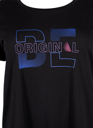  T-shirt till träning med print, Black w. Be Original, Packshot image number 2