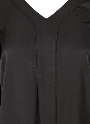 Långärmad tunika med smock, Black, Packshot image number 2