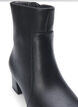 Wide fit - Ankelboots med klack i läder, Black, Packshot image number 3