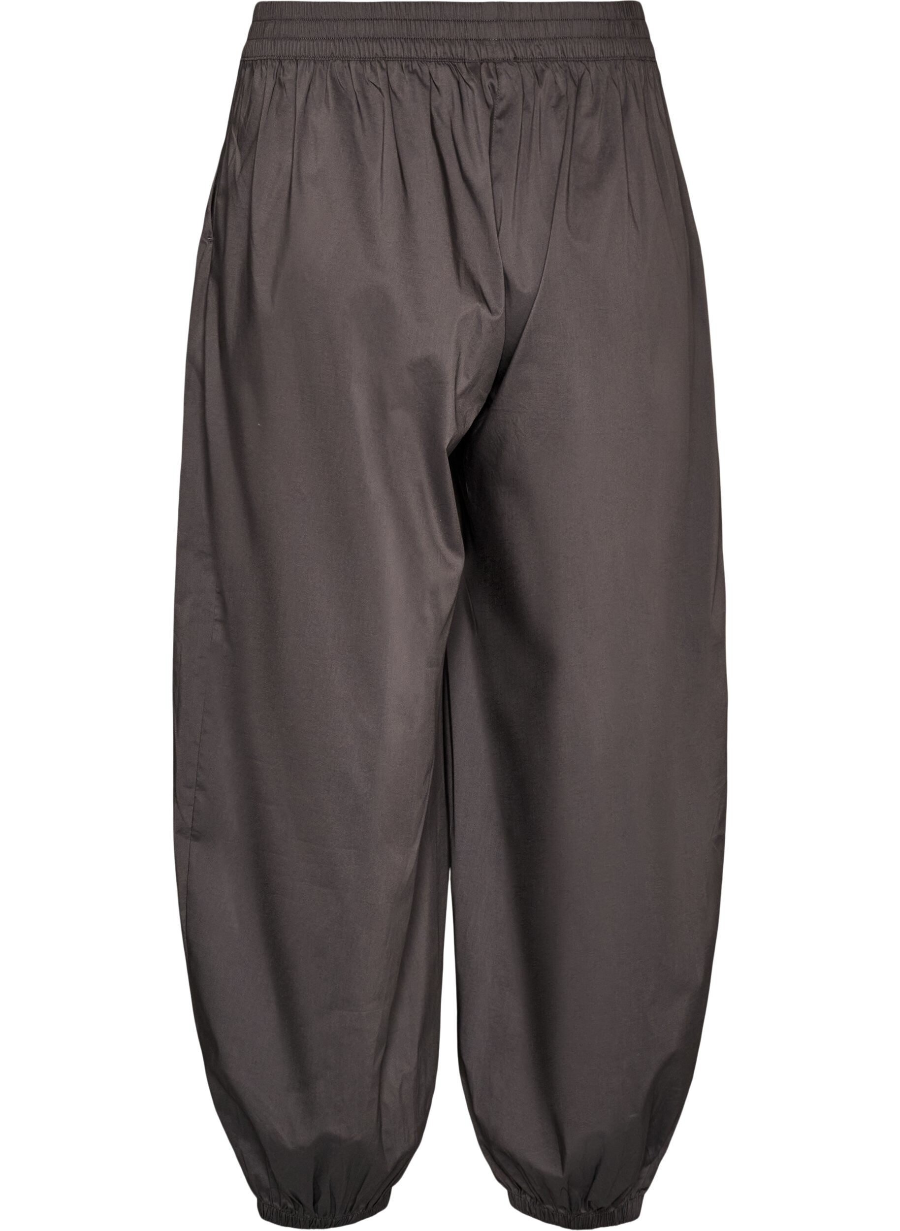 ZizziBallongbyxor med fickor och res&aring;r i midjan, Gr&aring;, Packshot image number 1