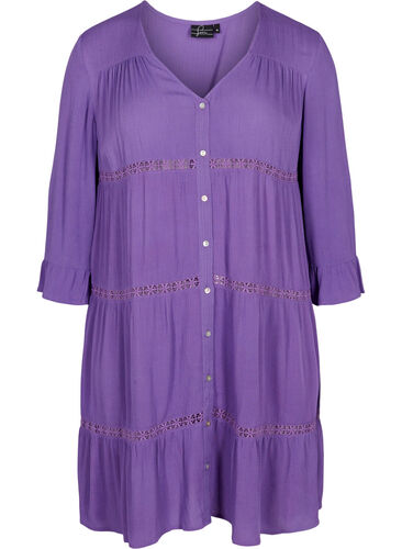 Viskos strandklänning, Royal Lilac, Packshot image number 0