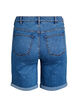 Figurn&auml;ra jeansshorts med h&ouml;g midja, Bl&aring;, Packshot image number 1