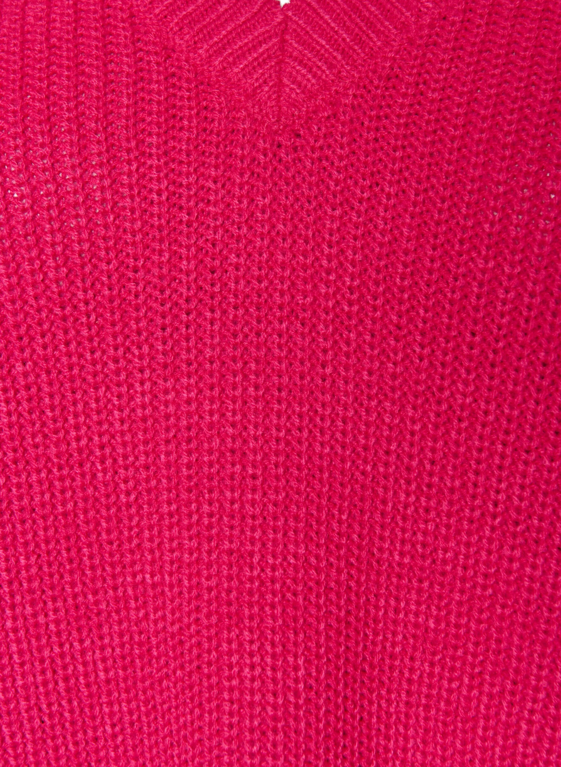 ZizziL&aring;ng ribbstickad blus med V-ringning, Rosa, Packshot image number 2