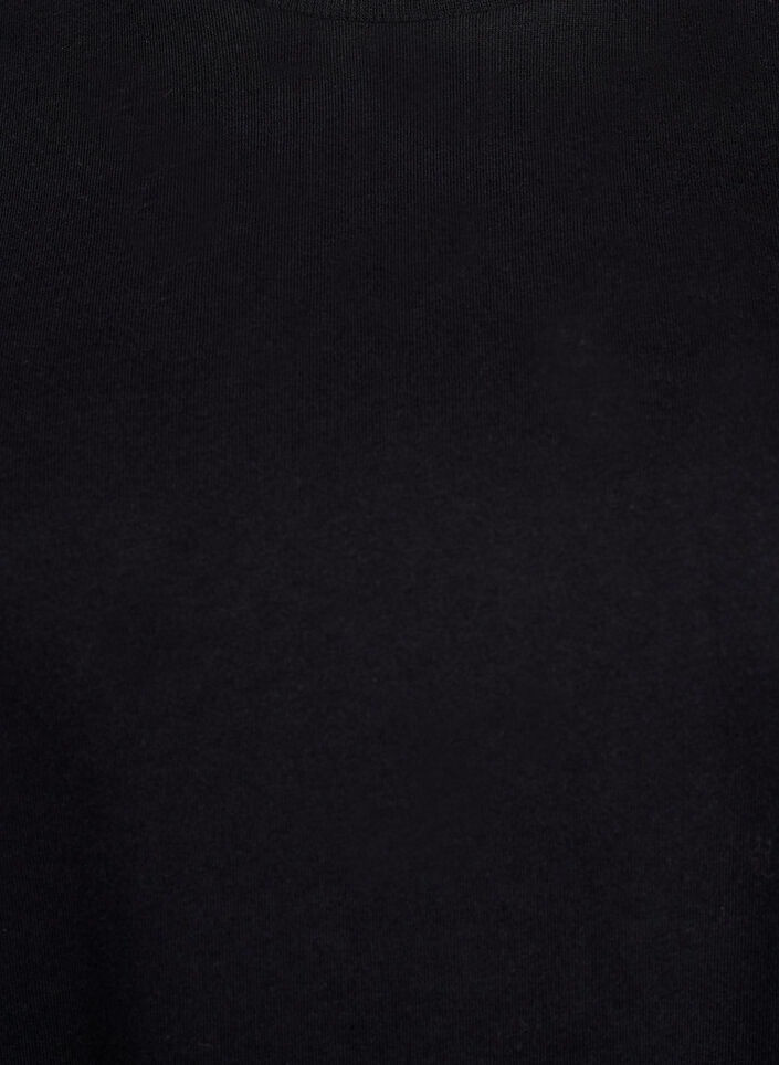 Knälång T-shirtklänning i bomull, Svart, Packshot image number 2