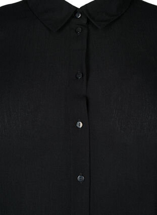 Lång viskosskjorta med långa ärmar, Black, Packshot image number 2
