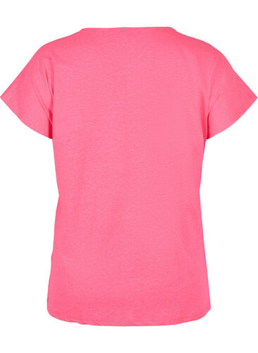 Neonfärgad t-shirt i bomull, Neon Pink, Packshot image number 1
