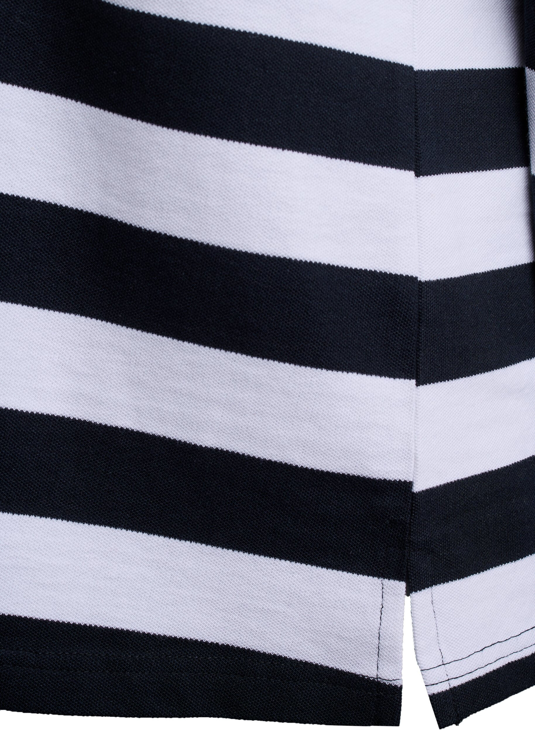 Zizzi Randig pik&eacute;tr&ouml;ja med l&aring;nga &auml;rmar, Svart, Packshot image number 3