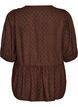 Blus i viskos med prickig textur och v-ringning, Brun, Packshot image number 1