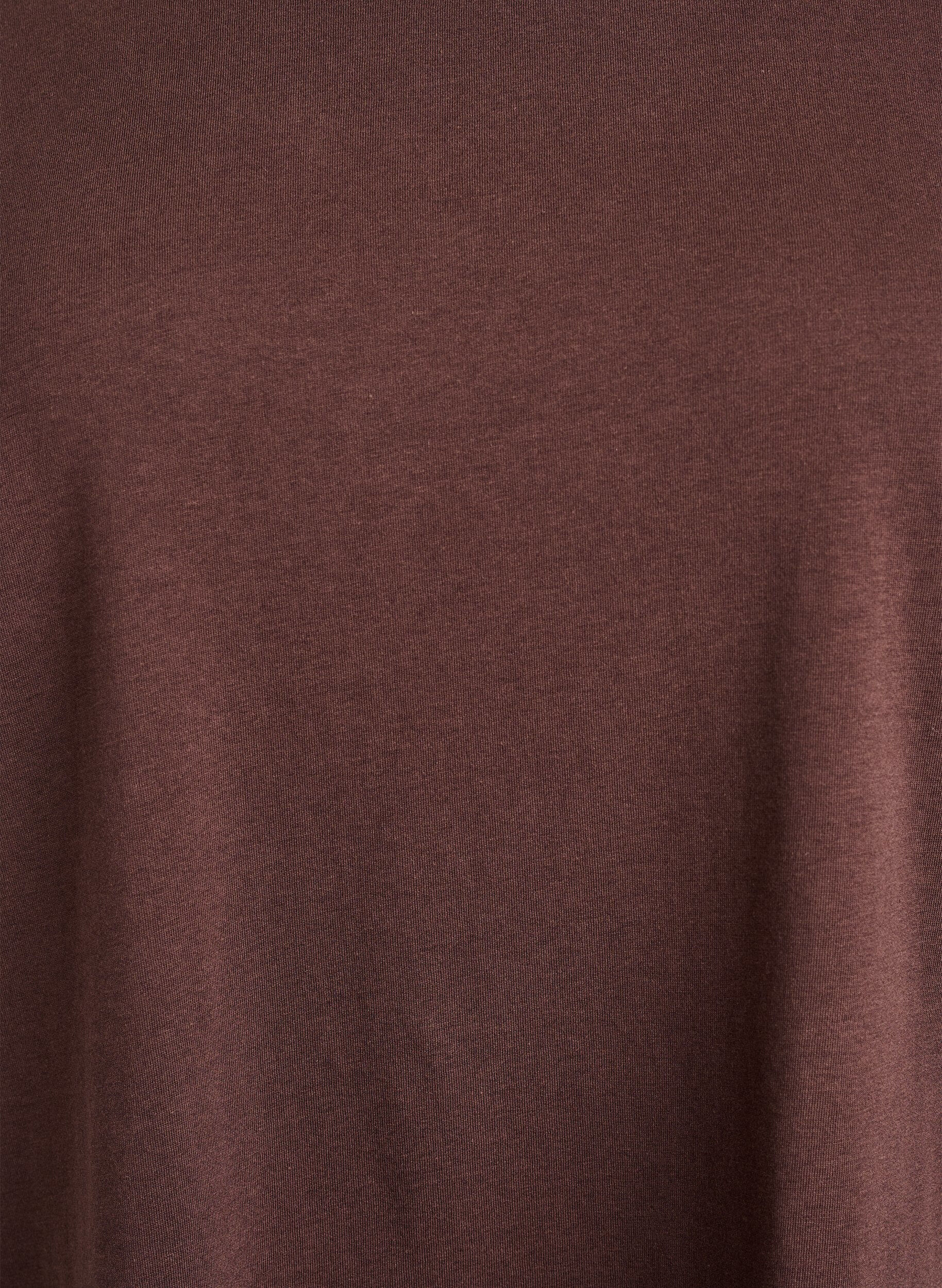 ZizziKort&auml;rmad t-shirt i bomullsmix, Brun, Packshot image number 2