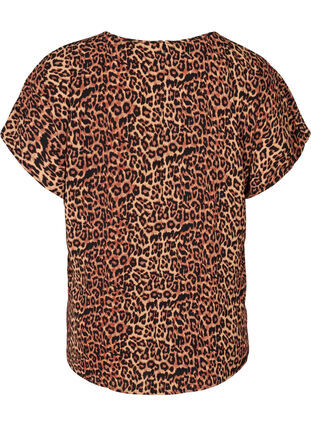 Blus med korta ärmar, Leopard AOP, Packshot image number 1