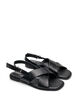 Sandal i l&auml;der med korsade remmar, Svart, Packshot image number 1
