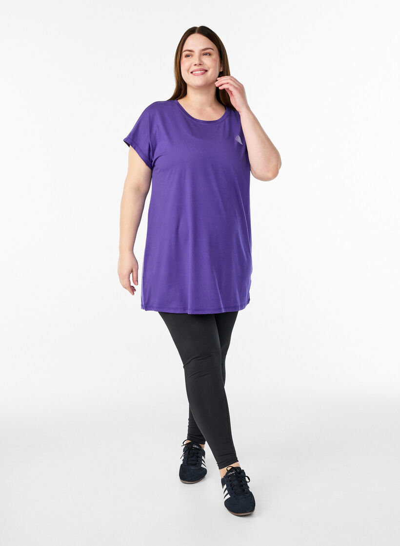 L&aring;ng tr&auml;nings-t-shirt, Lila, Model image number 1