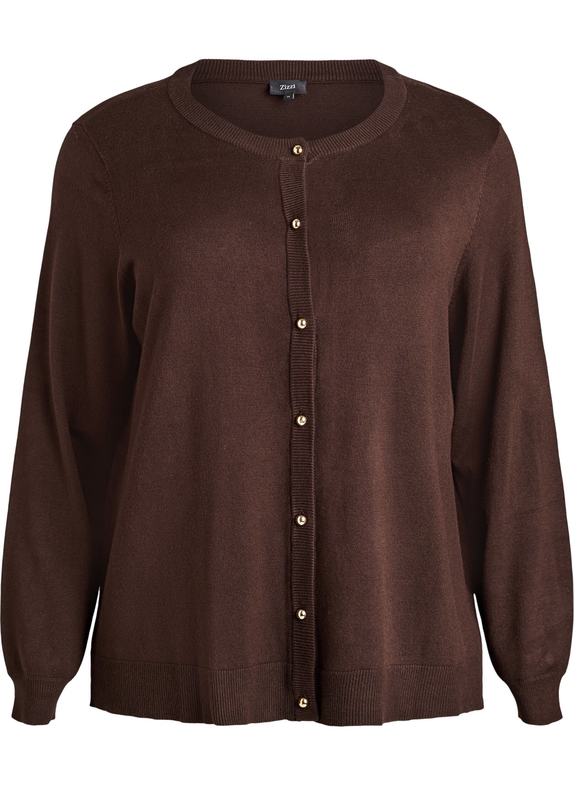 Finstickad kofta med kulknappar