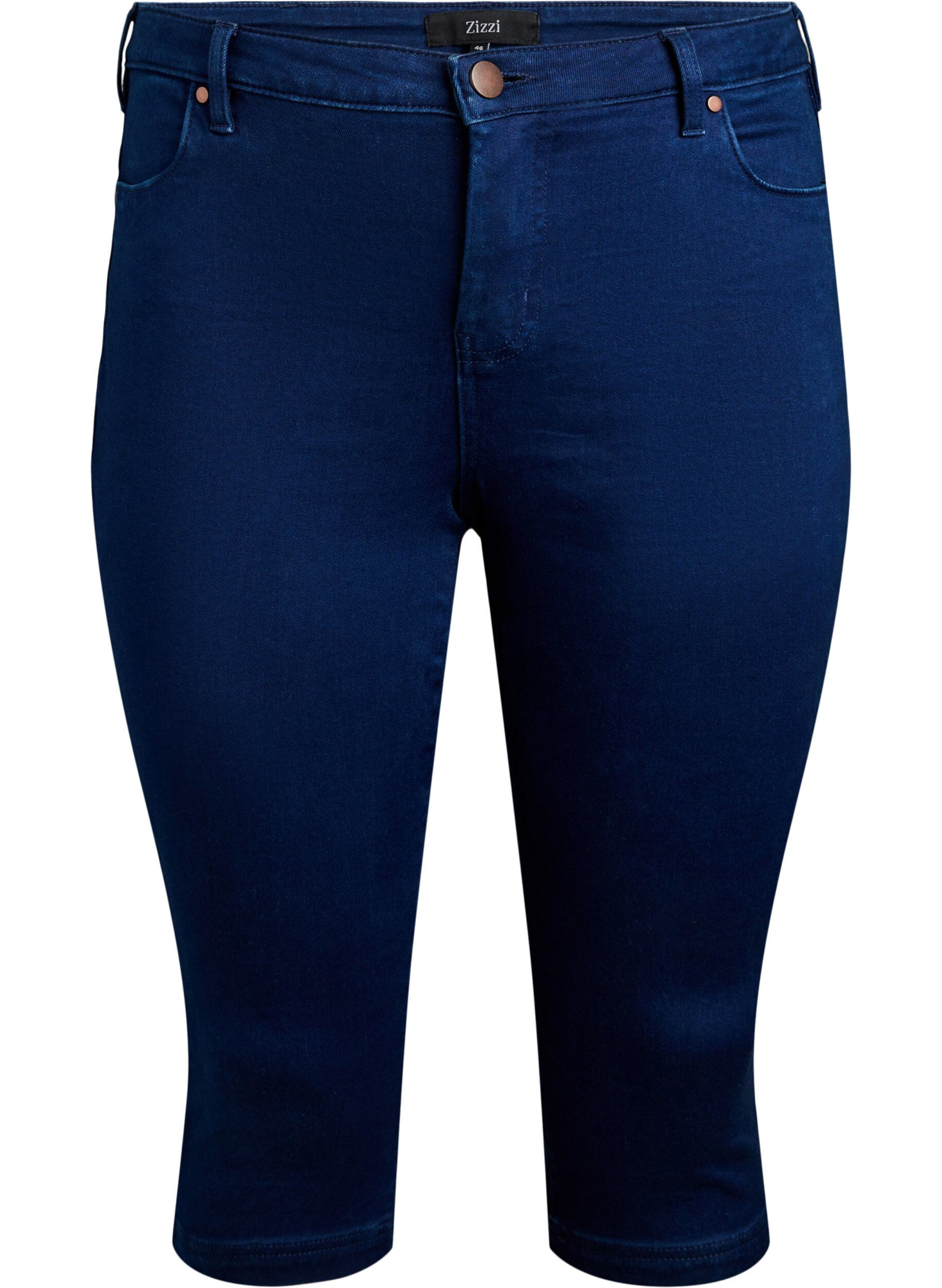 ZizziAmy caprijeans med h&ouml;g midja och supertajt passform, Bl&aring;, Packshot image number 0