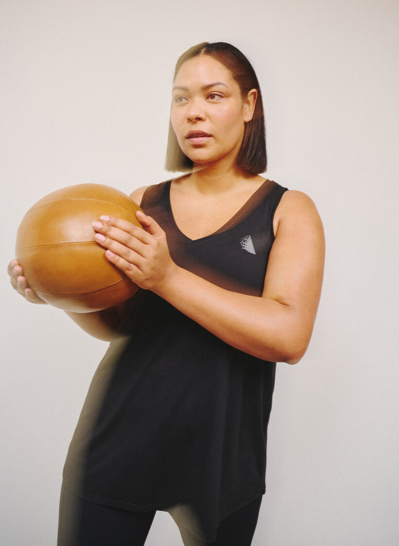 Tr&auml;ningstopp med v-ringning, Svart, Image image number 0