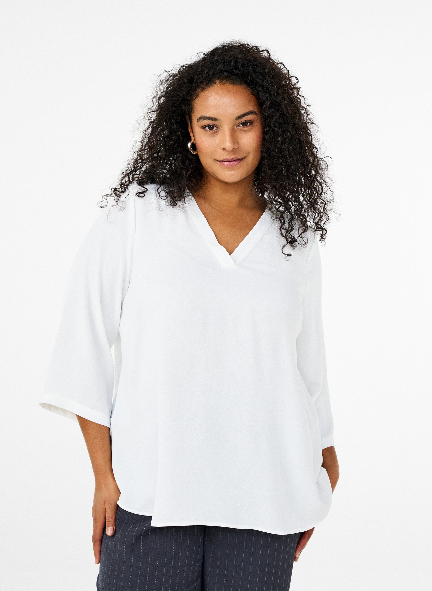 Blus med 3/4-&auml;rm, Vanilla, Model