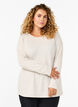 Blus med dekorativa knappar, Beige, Model image number 0