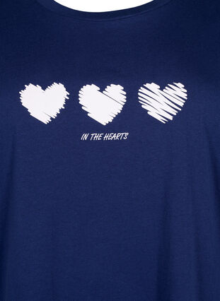 T-shirt i bomull med rund halsringning och tryck, Medieval B.W. Hearts, Packshot image number 2