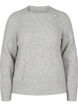 Melerad pullover med pärlknappar, Light Grey Melange, Packshot image number 0