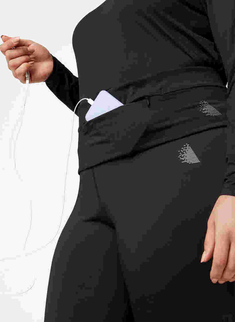 Löparbälte med fickor och dragkedjor, Black, Model image number 3