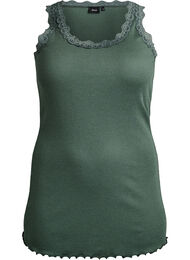 Topp med spetskant, Gr&ouml;n