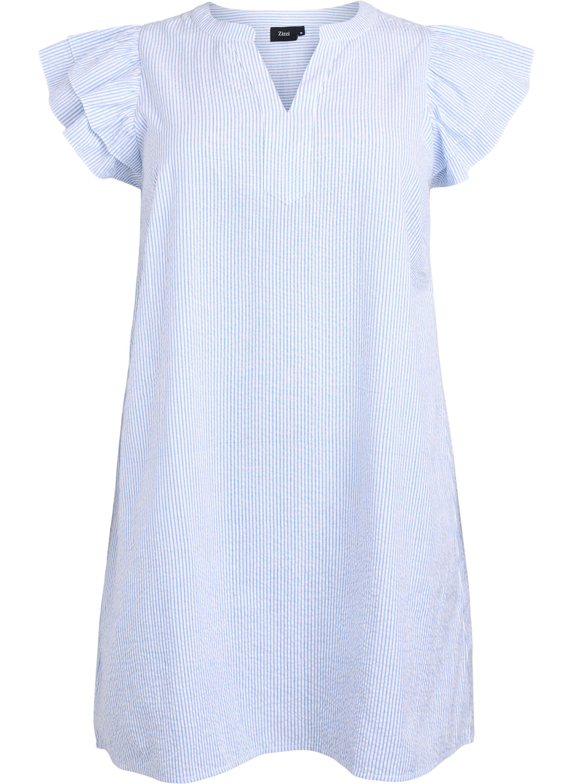 Kort randig kl&auml;nning med volanger