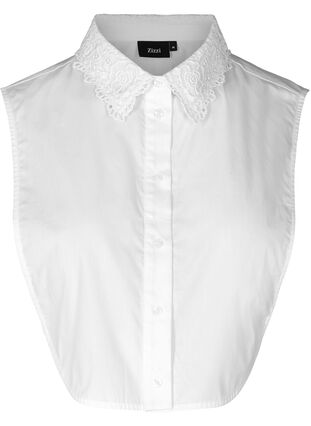 Lös skjortkrage med spets, Bright White, Packshot image number 0