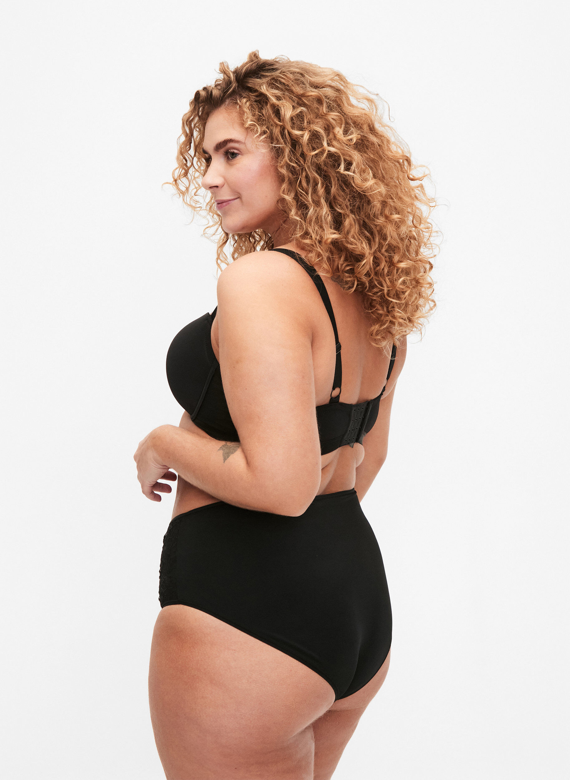 Zizzi 2-pack trosor med normal midja, Svart, Model image number 1