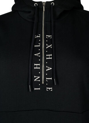 Sportig sweatshirtklänning med huva, Black/Grey, Packshot image number 2