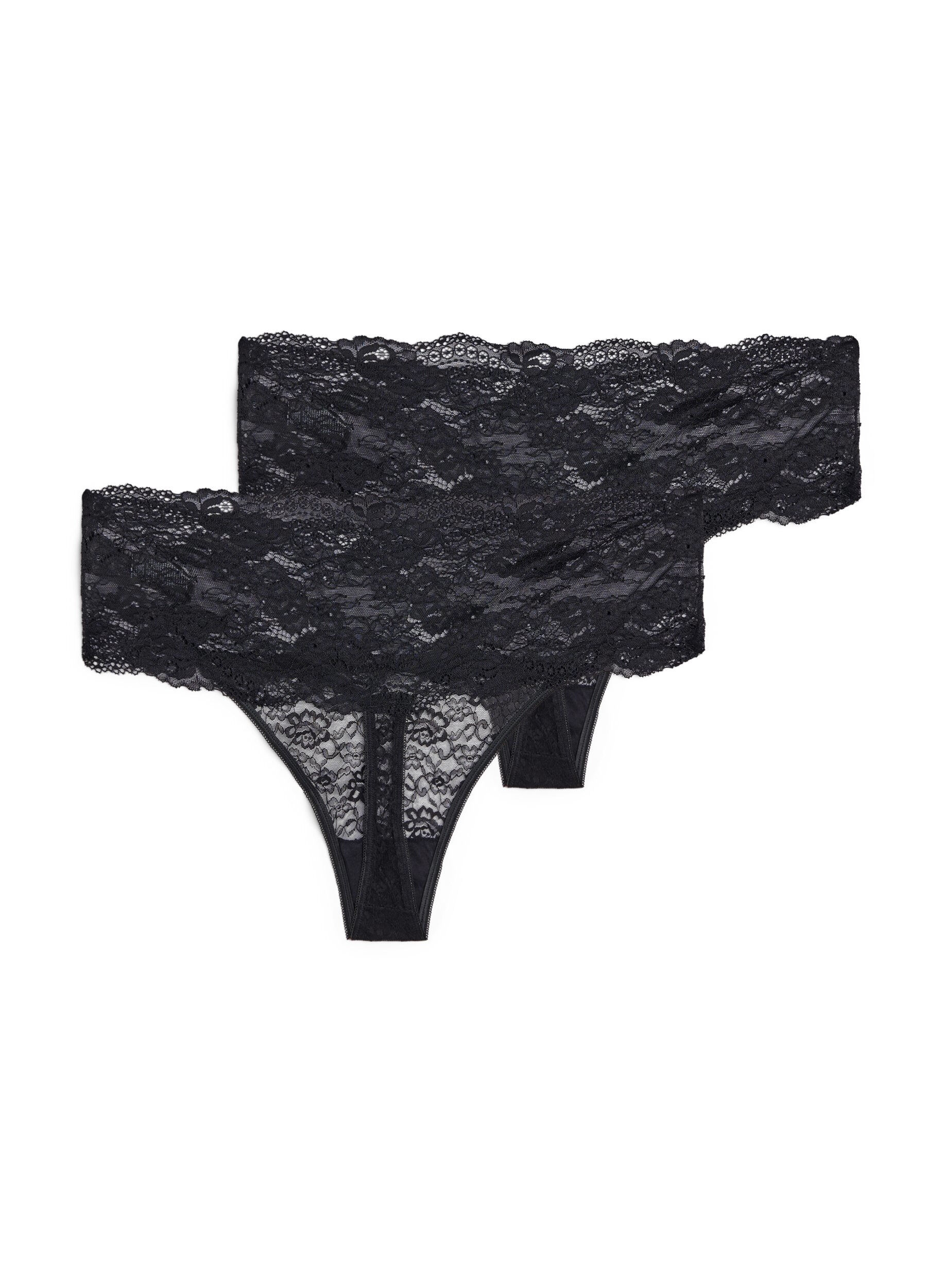 Zizzi2-pack G-string , Svart, Packshot image number 1
