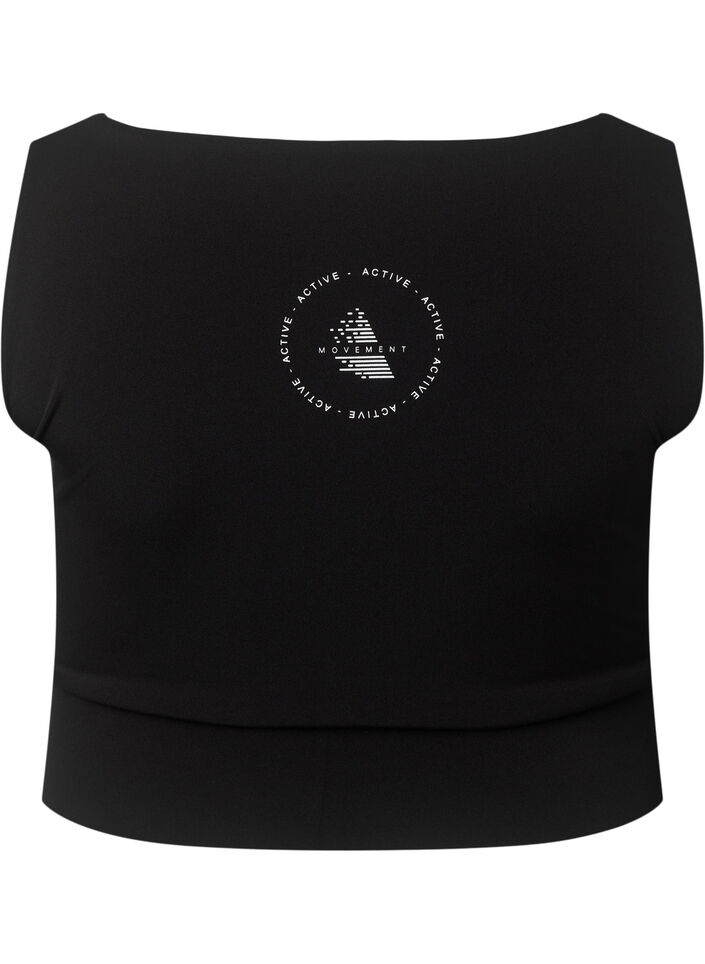 Sport-bh med fyrkantig skärning, Black, Packshot image number 1