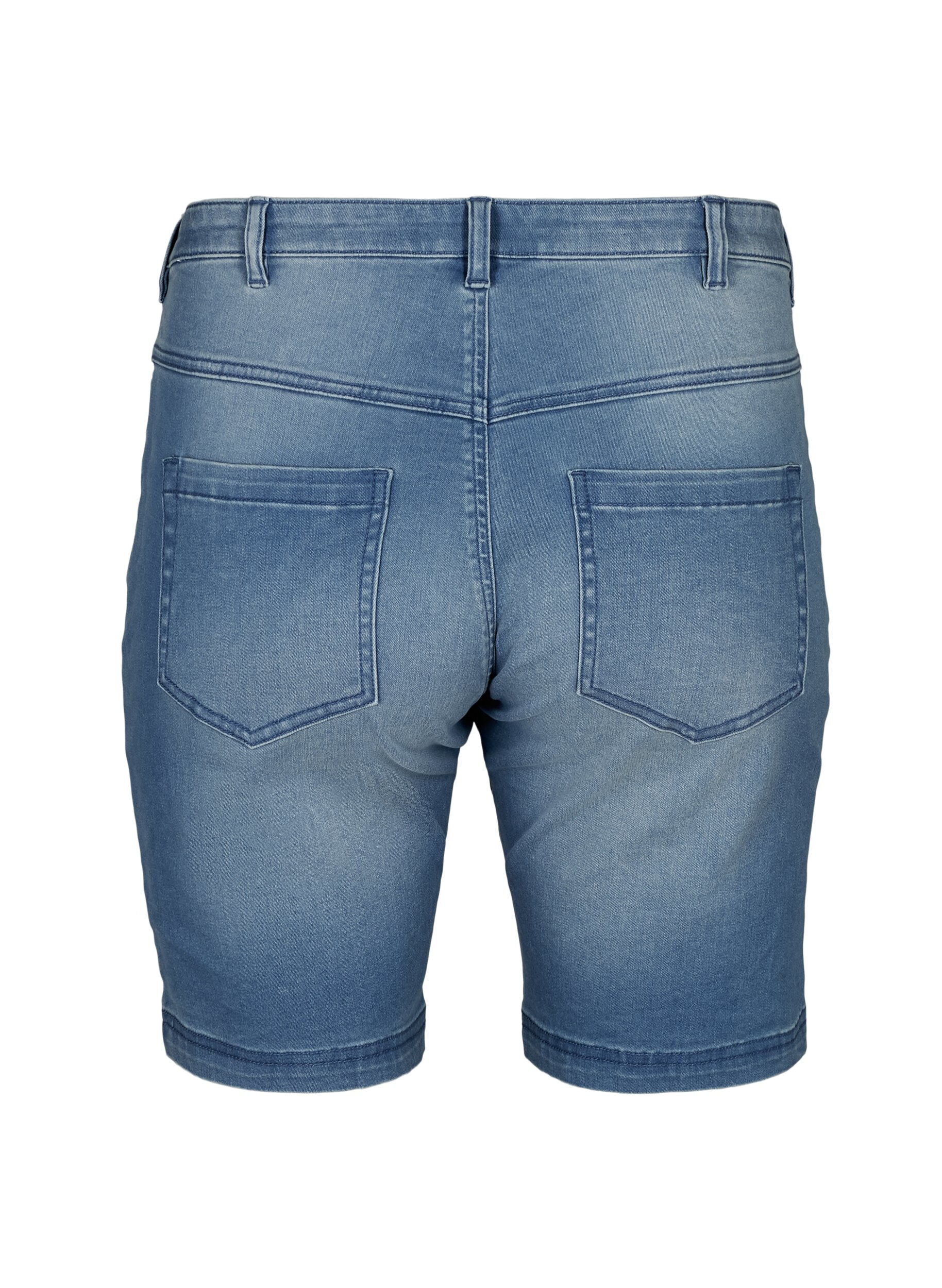 Zizzi Slim fit Emily shorts med normal midja, Bl&aring;, Packshot image number 1