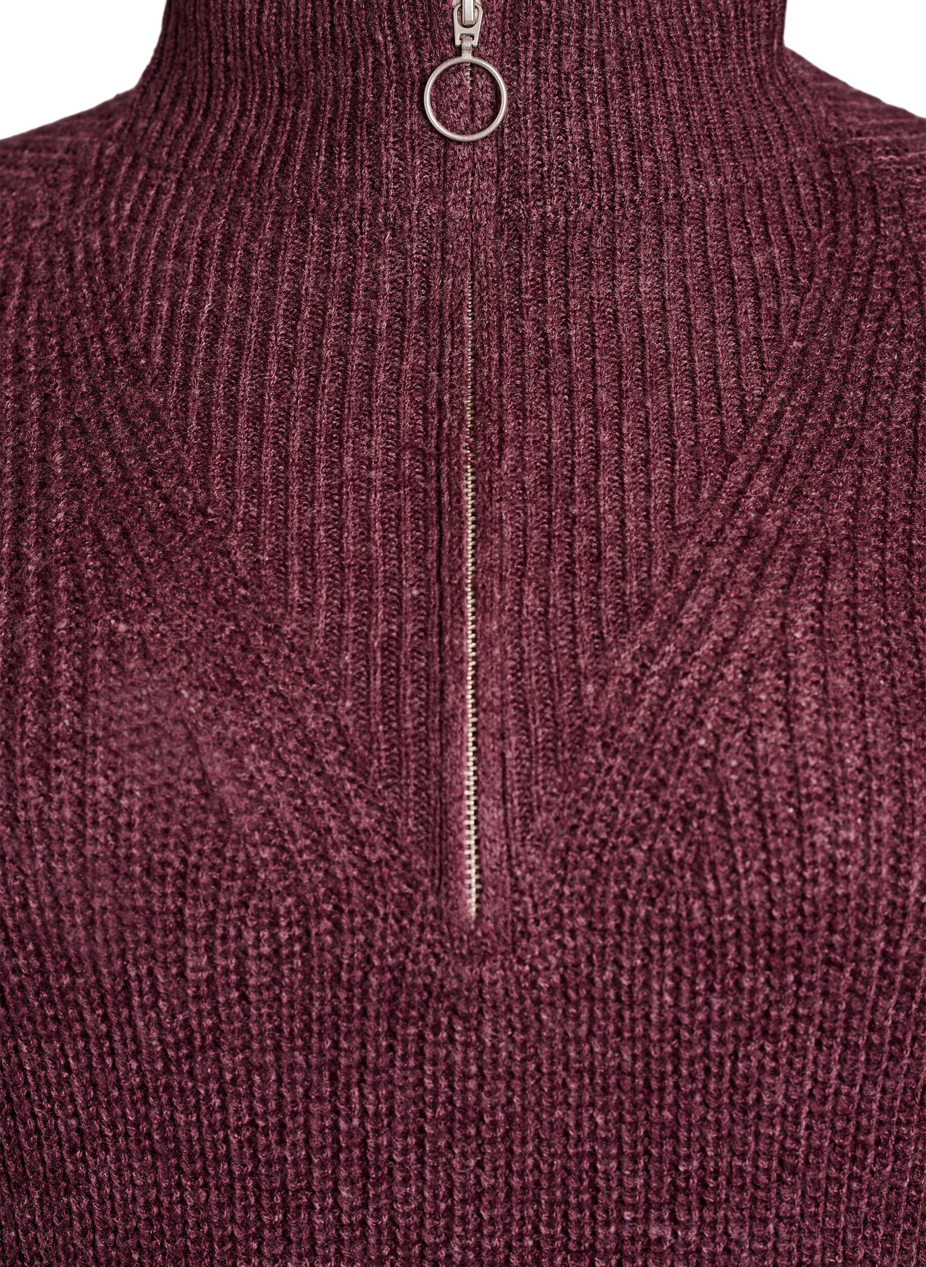 Zizzi FLASH - Kort stickad kl&auml;nning med h&ouml;g hals, R&ouml;d, Packshot image number 2