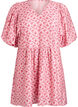 Kort kl&auml;nning i viskos med empirsk&auml;rning och ballong&auml;rmar, R&ouml;d, Packshot image number 0