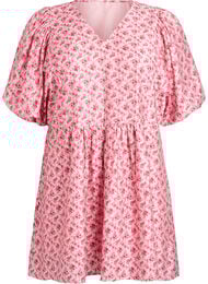 Kort kl&auml;nning i viskos med empirsk&auml;rning och ballong&auml;rmar, R&ouml;d