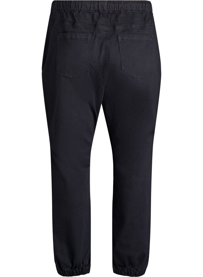 Joggingbyxor i denim med fickor, Svart, Packshot image number 1