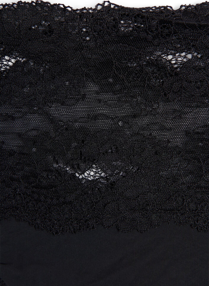 2-pack g-string med bred spetskant, Svart, Packshot image number 2