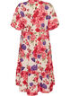 Midikl&auml;nning i bomull med blommigt m&ouml;nster, R&ouml;d, Packshot image number 1